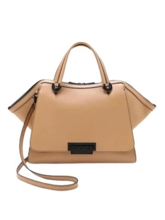 ZAC Zac Posen Handbags - Zac Posen Camel Natural Eartha Double Handle Bag